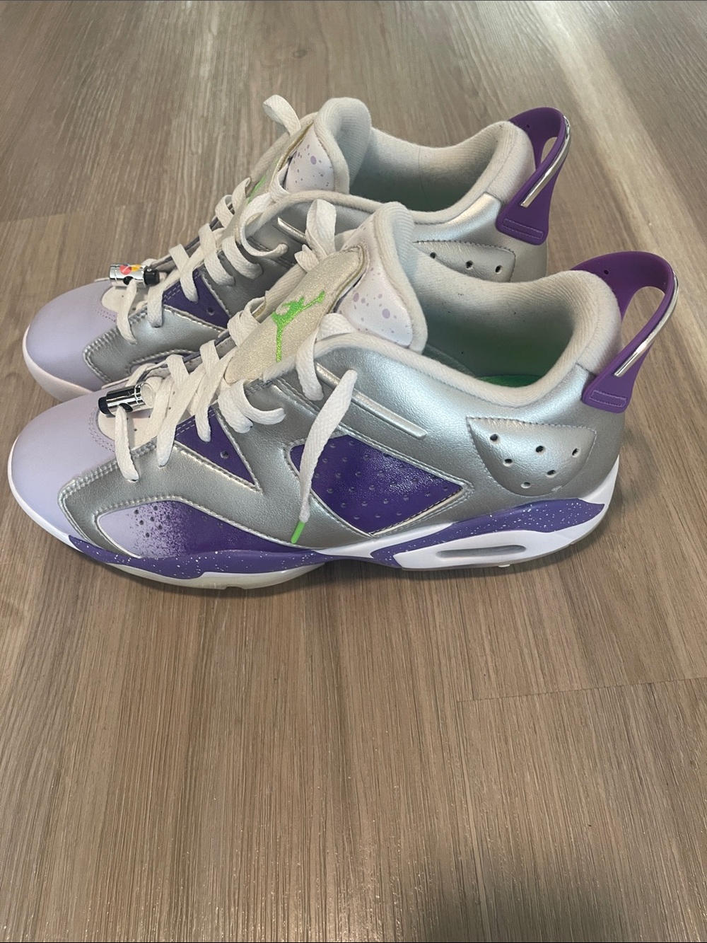 Nike Kids Basketball Sneakers in Purple, Silver, White and Green